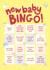 Cute new baby bingo game for new parents created by Holly Newth