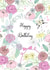 Pretty floral pattern happy birthday card created by Marie Goodchild