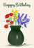 Green vase of flowers, beautiful individually designed card for your loved one. created by Digiartbyali