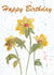 Pretty Happy Birthday Yellow Flower Card Design created by Erin Marie Scott