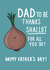 Funny Father's Day card for Dad to be - Thanks Shallot for all you do! created by Pen and Puns 