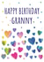 Beautiful Birthday Card for Granny - Abstract Hearts - Colourful created by size3art
