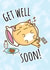 Cute Get Well Soon Card - Kawaii Cat created by Brainbox Candy
