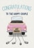 Retro Wedding Congrats Card - Just Married Car - To the Happy Couple created by Silky Rose Design