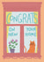Cute and Colourful New Home Card - Window Cat - Congrats on Your New Home created by drawnonna