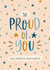Cute Exam congratulations card for him - So Proud of you created by The Pattern Press