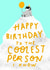 Happy Birthday to the COOLEST PERSON I know - Penguin Cute Illustrated Card created by Jennifer Mae Spooner