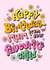 Mum Birthday Card - Hand Lettering - Bright Flower Power - Favourite Child created by Helen Thompson