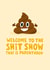 Funny New Baby Parenting Card - Poo Emoji - Shit created by Lucy Maggie Designs