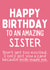 Happy Birthday To An Amazing Sister - Funny Birthday Card For Sister created by Designs By Andy