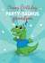 Funny Dinosaur Card for Grandson - Partysaurus Cute Dinosaur Card for him created by Running with Scissors