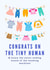 Funny New Baby Card - Baby Clothes - Congrats On The Tiny Human created by The Happy Badger