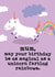 Cute and Funny Birthday Card - Magical Unicorn Farting Rainbows - Mum created by Mrs Best Paper Co.