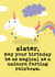 Cute and Funny Birthday Card - Magical Unicorn Farting Rainbows - Sister created by Mrs Best Paper Co.