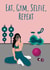 Fun Birthday Card - For Her - Eat, Gym, Selfie, Repeat created by @PoppyCardDesigns
