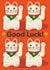 Good Luck Card - Waving Cat created by Minnie and Maurice