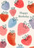 Greeting card with strawberries. Happy birthday card. created by Anastasia Ultramarin