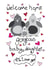 Welcome Home Gorgeous Baby Cute Penguins and Love Hearts - Daughter New Baby Card created by Love and Happy Stuff