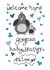 Welcome Home Gorgeous Baby Brother - Cute Penguins and Love Hearts New Baby Card created by Love and Happy Stuff