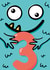 3rd Birthday Card - Cute Monster created by Macie Dot Doodles