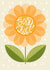 Cute Retro Flower Good Luck Card - Yellow Daisy created by Louise Brainwood