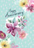 Pretty Anniversary card for each other or a much loved couple. created by Beverley Hopwood Illustration