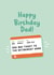 Funny Birthday Card for Dad - One way train ticket to the retirement home created by Peanut Designs