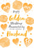 Pretty Anniversary Card - Golden - 50th - Husband created by Juniper and Rose Studio