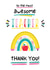To The Most Awesome Teacher - Teacher Thank You Card - Cute Stationery Rainbow created by Poppabelles