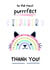 Cute Teacher Thank You Card - To The Most Purrrfect Teacher - Pastel Rainbow Cat created by Poppabelles