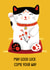 Cute Good Luck Card - Japanese Cat created by Holly Bushnell Illustration