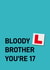 Cheeky Birthday Card - Brother - 17th created by Quinton cards