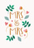 Pretty Wedding card - Mrs & Mrs created by The Pattern Press