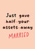 Cheeky Wedding Card - Just Married created by Pack a Punch Designs