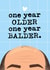 Funny Birthday Card for Him - One Year Balder created by Mrs Best Paper Co.