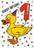 Duck 1st Birthday Card | Cute Birthday Card for Child created by TeePee Creations