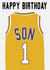 LA Lakers Inspired, Basketball Jersey Birthday Card For A Number One Son created by Courtside