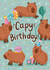 Cute Birthday Card - Capybara - Pun created by Jessie Maeve Studio
