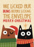 Funny Christmas Card - From the Cats - Licked Our Bums created by AbiGoLucky