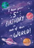 Cute Birthday Card - Planets - 5th Birthday created by Sophie Kent Illustration