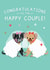 Cute Wedding Card -  Pugs - Happy Couple - Lesbian created by Pixie Studio