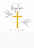 Stylish modern contemporary Baptism card created by Laura Darrington Design Ltd.