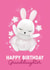 Cute Birthday Card for Granddaughter - Dancing Ballet Bunny created by Wiggle and Wonder