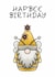 HAP’BEE Birthday card- Bumble Bee inspired Gnome sharing Birthday wishes created by Bonny Shatwell