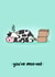 You've Moo-ved - New Home Card for Friend or Family - Cow with Moving Boxes created by Coco and Moo