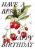 Pretty strawberries pun birthday card - Have A Berry Happy Birthday created by studio frewb