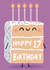 Cute Birthday Cake Card - For 17th created by Sophie Kent Illustration