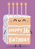 Cute Birthday Cake Card - For 16th Birthday created by Sophie Kent Illustration