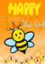 Very Cute Belated Happy Birthday Card - Bee - Happy Bee-lated Birthday created by WimCards