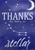 Special thank you card - Stars and moon - Thanks for being so stellar. created by WimCards